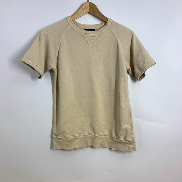Will Be Loved Tops - Back Beat Rags Women's Short Sleeve Raglan Sweatshirt Distressed V-Stitch Size M